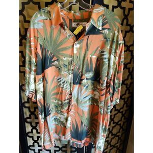 Joe Marlin Orange Hawaiian Shirt Size XL‎